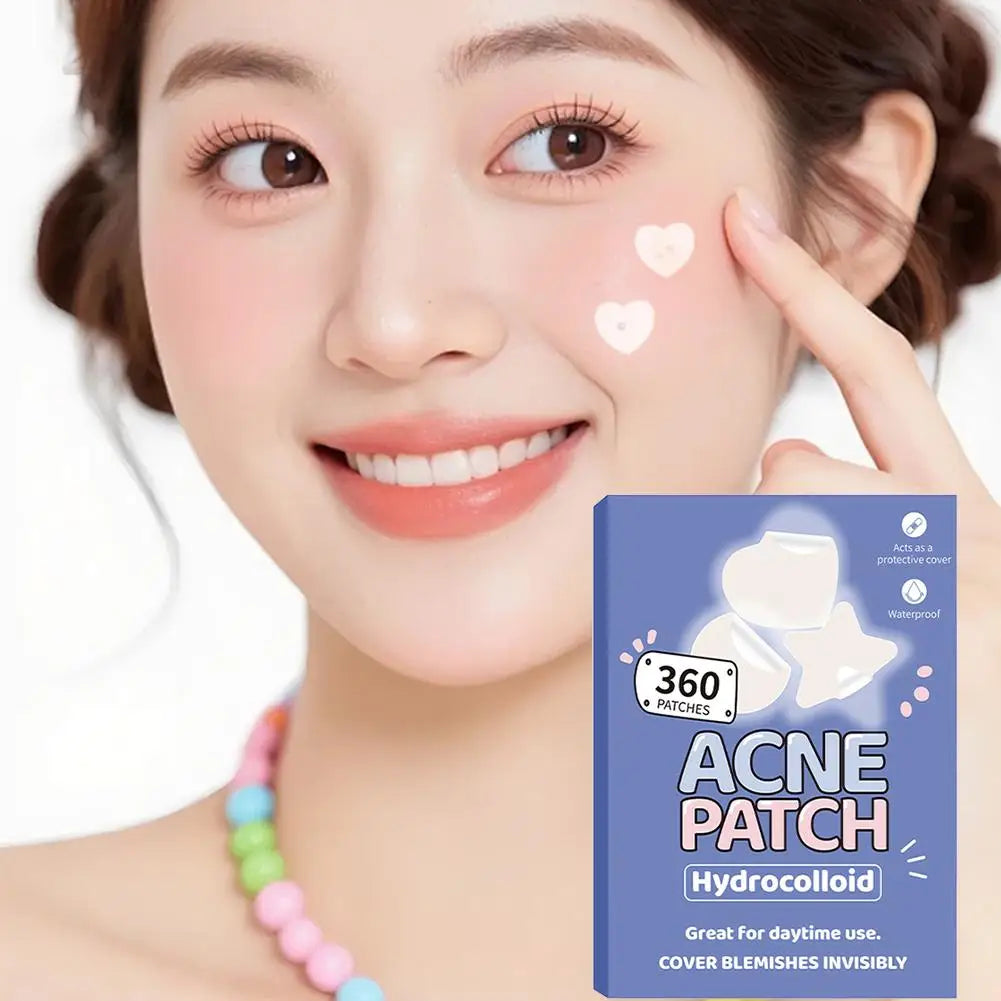 Pimple Patches for Face 360 Counts, Cute Stars Hearts Dots Hydrocolloid Acne Patches for Breakouts Zit Patches Pimple Skin Care Oasis Select