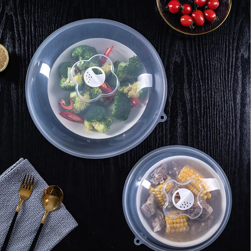 Microwave Oven Heating Cover Food Splash Protector Dustproof and Warm Food Cover Household Food Storage Cover Transparent Cover Oasis Select