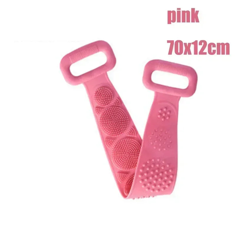 Foot Wash Mat Silicone Sponge Body Brush in The Shower Reusable Wall Mounted Back Silicone Bath Foot Massage Pad Shower Oasis Select pink brush