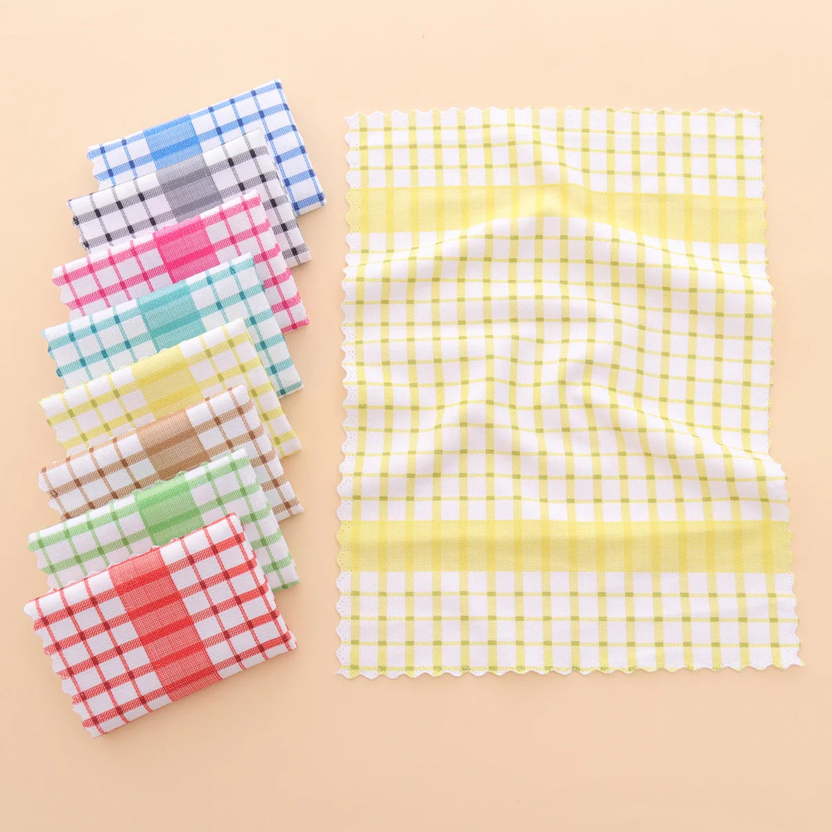 6pcs/12pcs Modern Printed Checkered Dish Towels, Scouring Pads, Kitchen Towels, Super Soft with Strong Absorbency Kitchen Towels Oasis Select