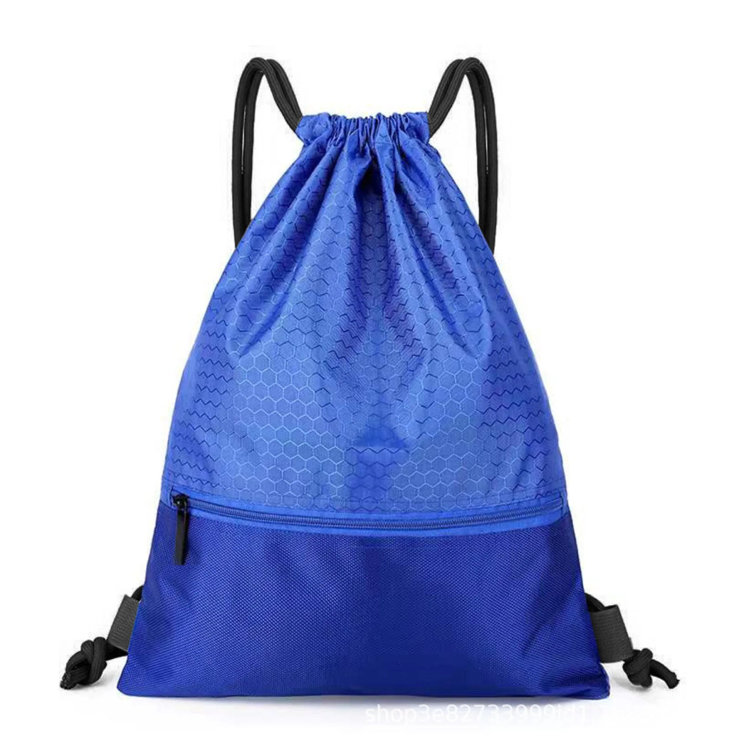 Large Drawstring Backpack – Lightweight Nylon Gym & Sports Bag Drawstring Sports Backpack Oasis Select Blue