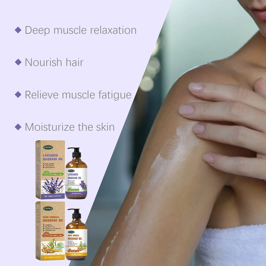 WOODSLEEP Ginger Massage Oil – Lymphatic & Muscle Relief Body Massage Oil Oasis Select