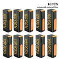 20PCS Mecha Wind Mirror Portable Floss Box Auto Pop Up 10pcs Mini Transparent Floss Stick Storage Box Oral Care Floss Organiser Oasis Select 10PCS