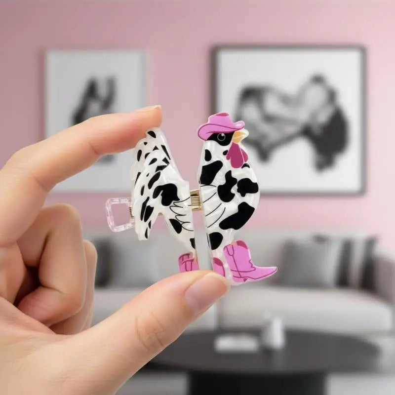 2026 The West Series Hair Claw Cowboy Punk Rooster Cartoon Acrylic Hair Clips Hair Accessories For Women Girls Oasis Select