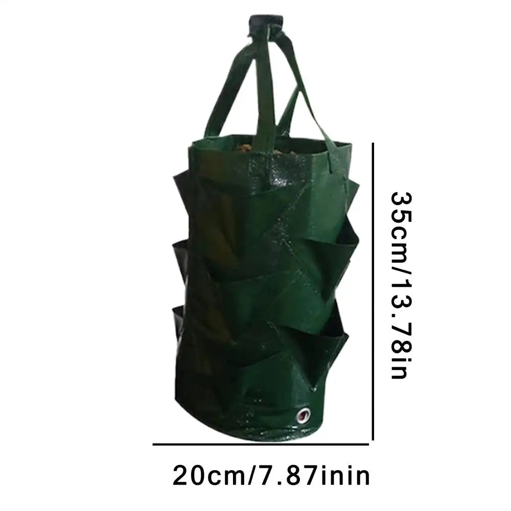 3Pcs Hanging Grow Bags For StrawberryTomatoes Hanging Planting Grow Bag Vertical Garden Strawberry Planter Pot Aeroponic Tower Oasis Select Green 3Pcs