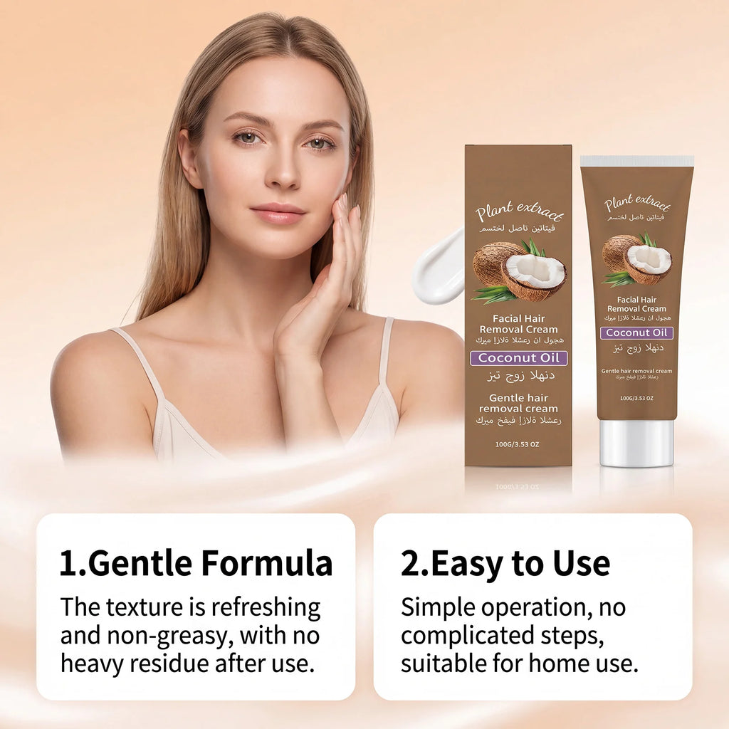 Coconut Hair Removal Cream – Painless Face & Body Depilatory Hair Removal Cream Oasis Select