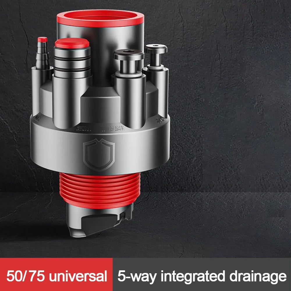 Anti Odor Sink Drain Pipe Adapter 5 in 1 Multifunctional Kitchen Basin Sewer Branch Sealing Ring Drainage Water Pipe Joint Oasis Select 2