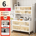 Dustproof side cabinets, shelves, multi-layer floor cabinets, small appliances, microwave ovens, multifunctional storage racks Oasis Select 6-White-100