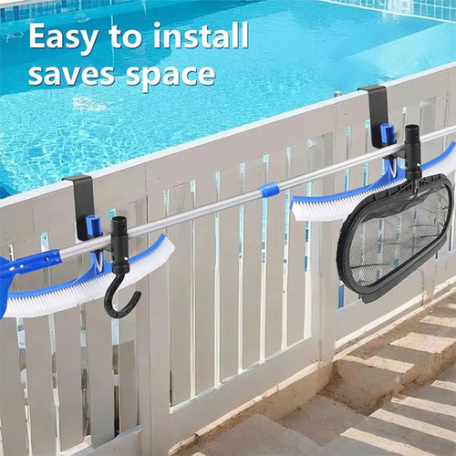 2-Pack Metal Pool Fence Hooks – Pool Tool Organizer Hangers Pool Tool Organizer Oasis Select