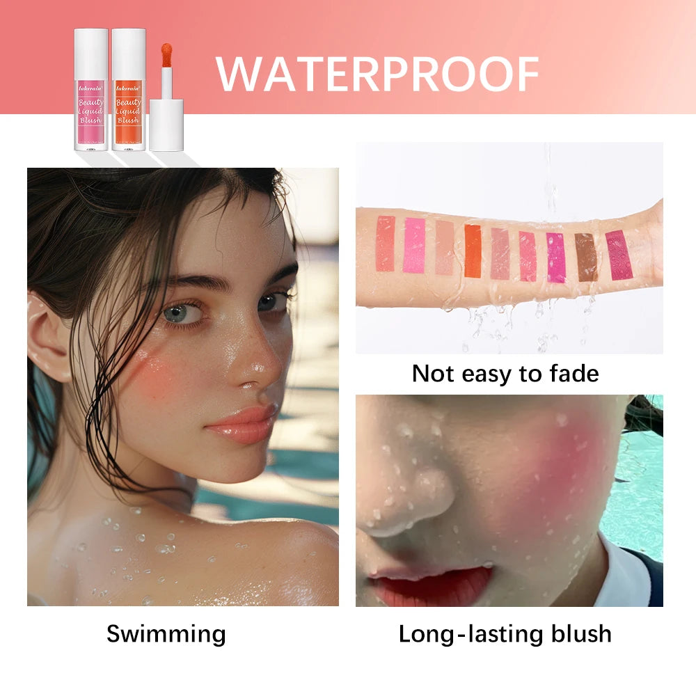 Beauty Liquid Blush Lipstick Blush Eyes Cheek Blusher Waterproof Mositure Face Contour Shadow Liquid Lip Gloss Plump Makeup Oasis Select