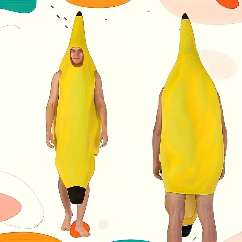 Kids Halloween Banana Costume Fruit Outfit Stage Performance Clothes Parent Child Matching Kindergarten Role Play Decoration Oasis Select