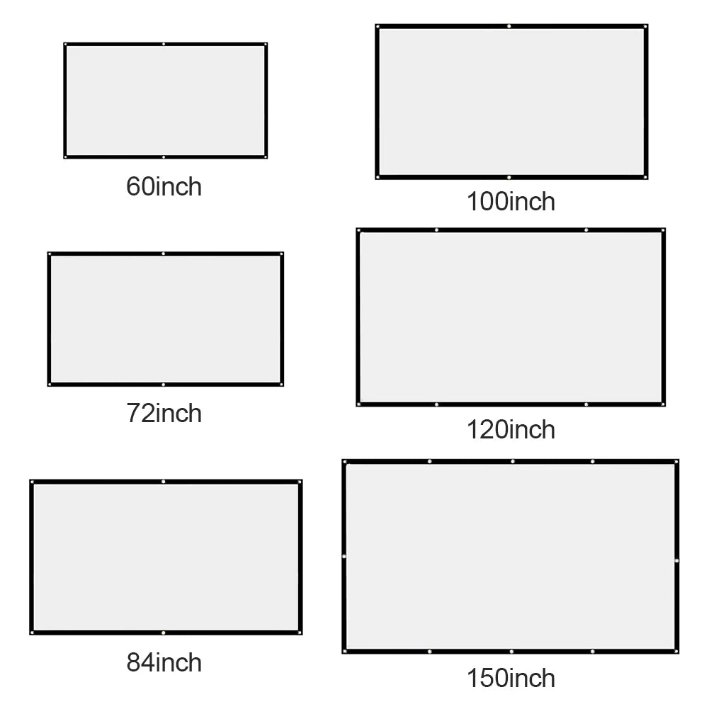 Portable Projector Screen 60–150" Anti-Light HD Curtain 16:9 Projection Screen Oasis Select