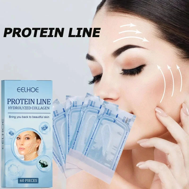 60Pcs Gold Protein Line Fade Wrinkle Firming Facial No Needle Absorbable Smoothing Hydrolyzed Collagen Thread Serum Oasis Select