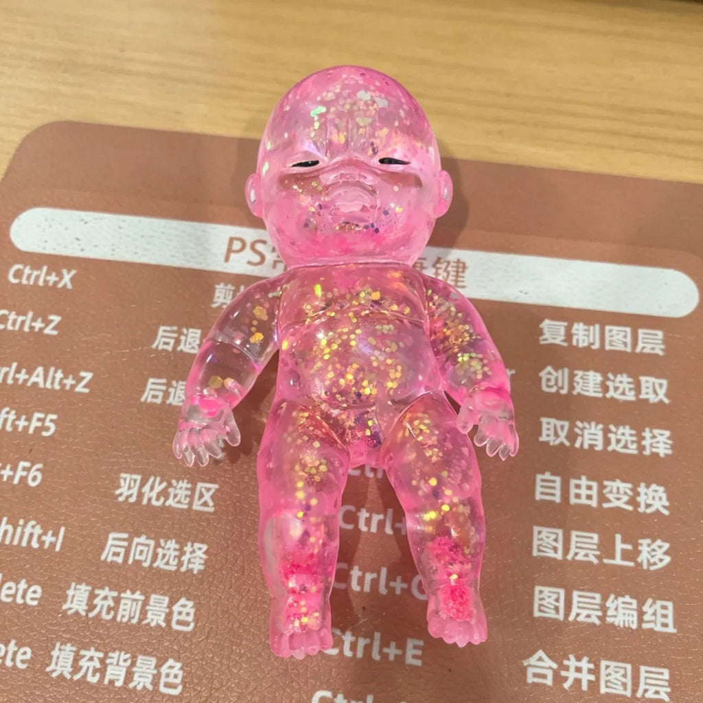 Stress Anxiety Relief 1pc Glitter Silicone Baby Squeeze Toys Slow Rebound Fidget Toys Soft Satisfying Sensory Toys For Kids Oasis Select Pink 1PC