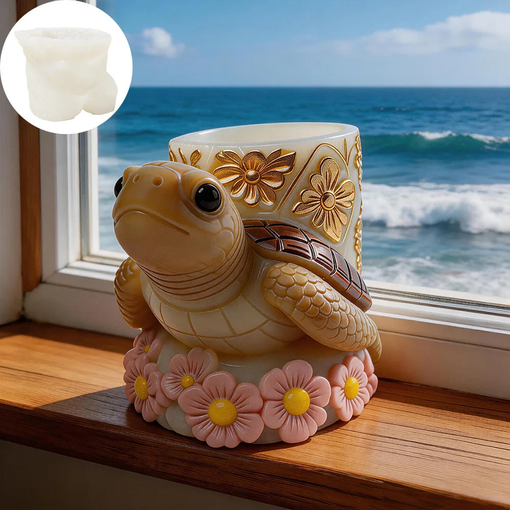 3D Turtle Silicone Candle Mold Ocean Theme DIY Craft Mold for Handmade Candle Plaster Home Decor Oasis Select