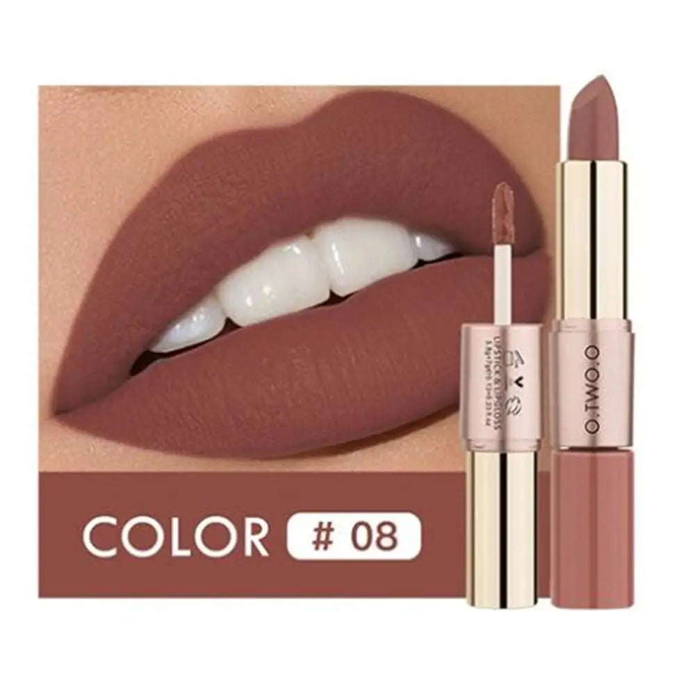 O.TWO.O 2-in-1 Matte Lipstick & Lip Gloss – 12 Colors