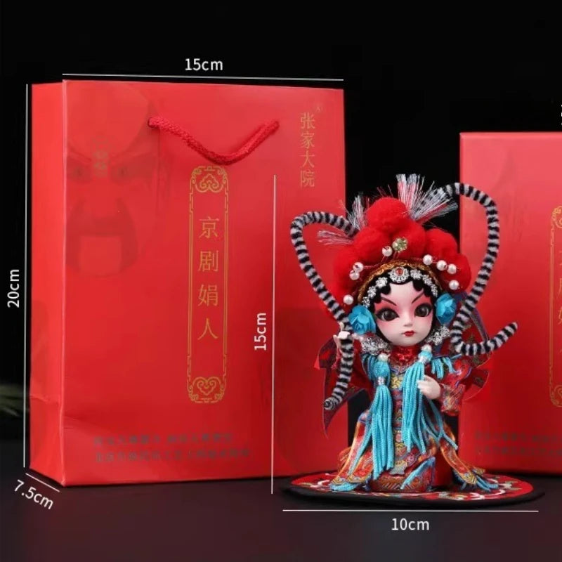 Chinese-style Themed Gifts for Foreigners Peking Opera Facial Makeup Memorabilia Silk Figurine Dolls and Decorative Ornaments Oasis Select