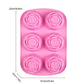 3D Rose Ice Molds Ice Cubes Trays Make 6 Grids DIY Handmade Ice Ball Maker Silicone Cake Mold Bakeware Baking tool Ice Moulds Oasis Select Pink