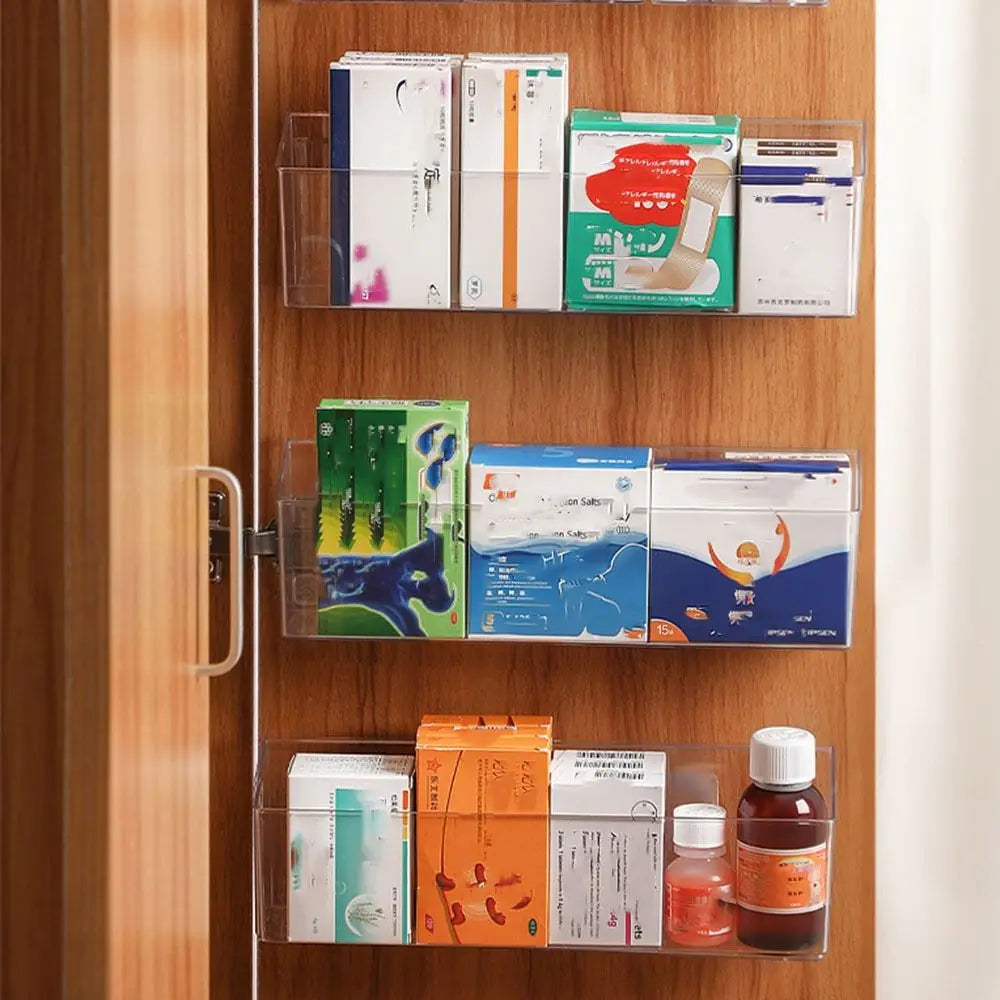 Transparent Wall-mounted Storage Box Large Capacity Classification Storage Rack Medicine Storage Boxs Cosmetics Storage Racks Oasis Select