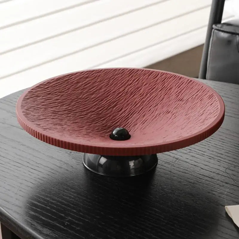 Elegant Textured Pedestal Fruit Tray Stable Sturdy Base Minimalist Design for Home Kitchen Snack Serving Display Oasis Select A1