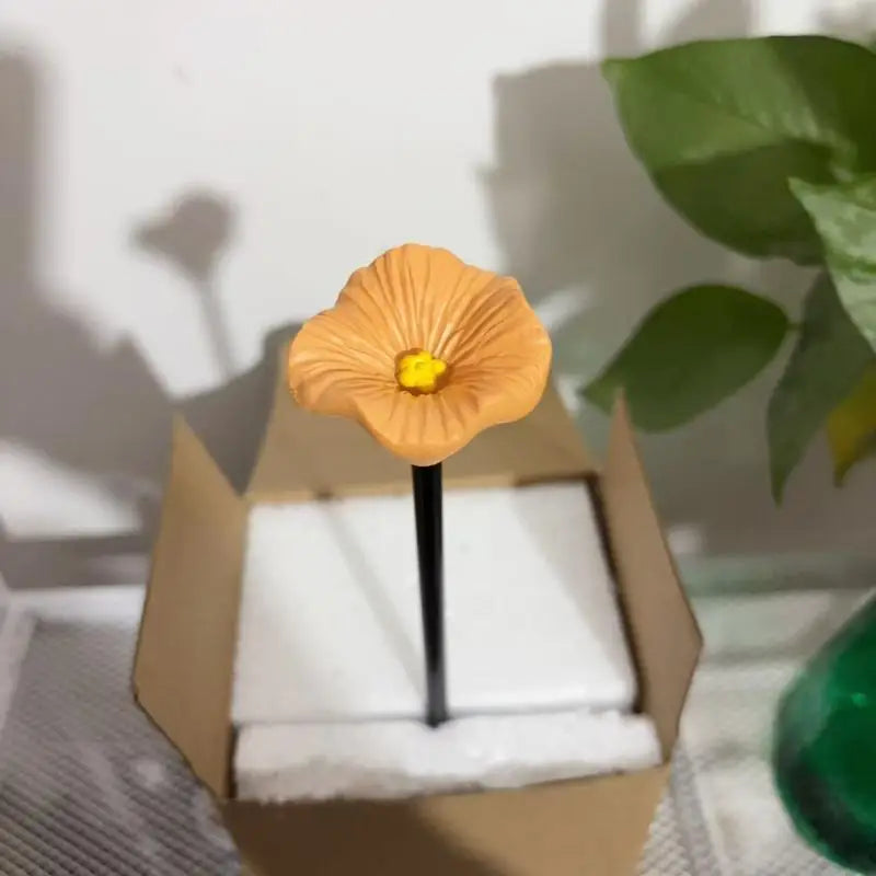 Outdoor Flower Design Bee Water Feeder Resin Portable Fountain for Gardens and Backyards Easy Refill Oasis Select Orange