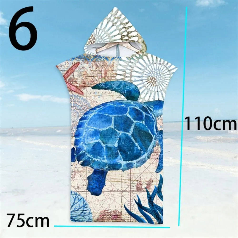 Surf Poncho Microfiber Beach Towel Fabric Quick Dry Bath Towel Absorbent Hooded Swimming Bathrobe Adult Oasis Select 6