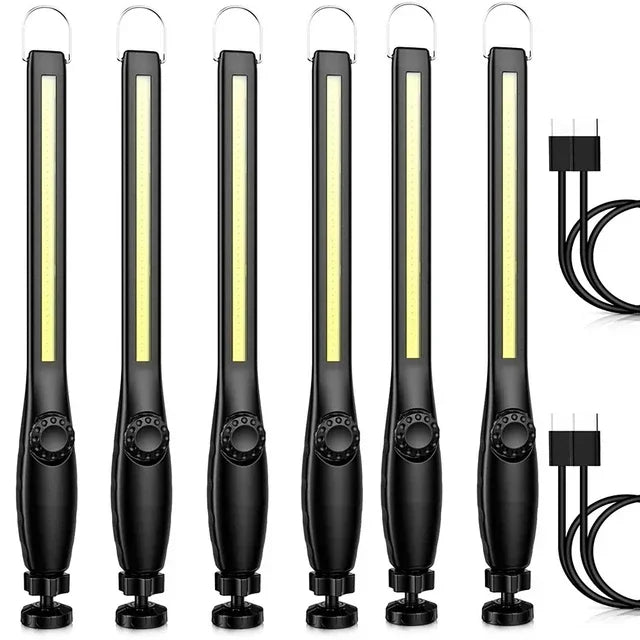 1-10PCS COB LED Flashlight Magnetic Work Light USB Rechargeable Torch Portable Lantern Inspection Light Camping Car Repair Lamp Oasis Select 6PCS