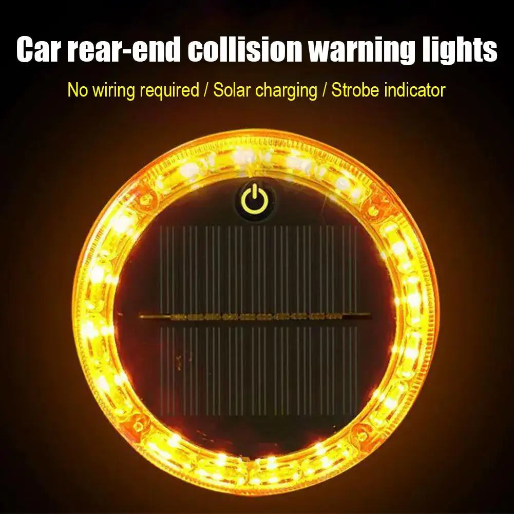 Solar Rear-End Collision Warning Strobe Light | Magnetic LED