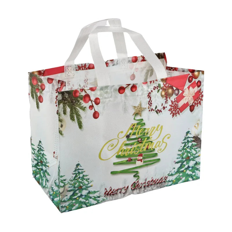 Christmas Gift Bags | Santa Elk Snowman Non-Woven Tote