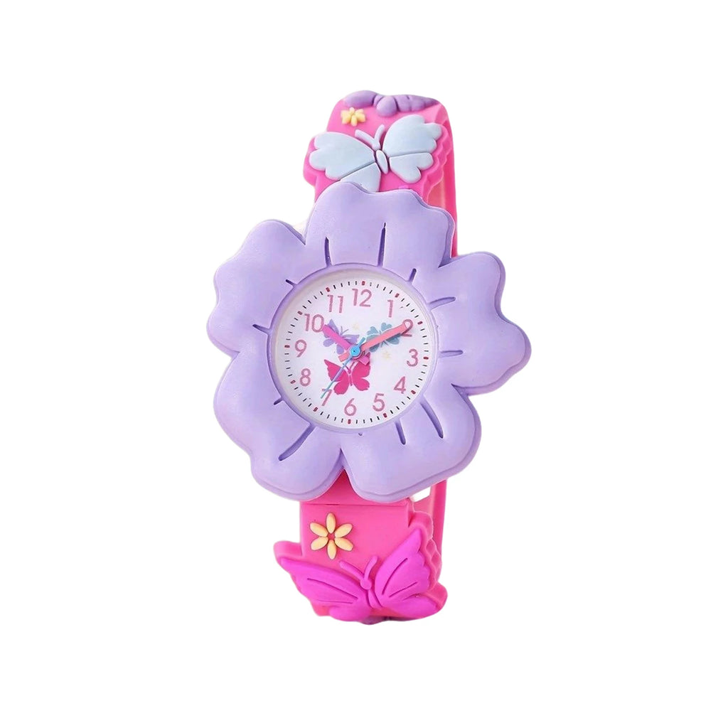 Kids Floral Silicone Watch – Waterproof Girls Quartz Wristwatch