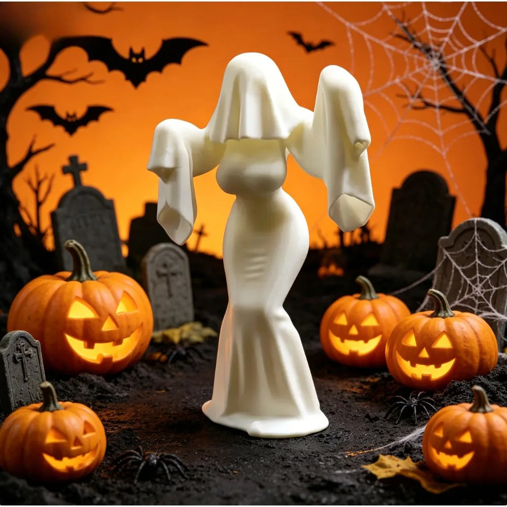 3D Printed Female Ghost Figurine Spooky Creative Ornament Unique Art Decor Personalized Home Space Decoration Craft Gift Oasis Select