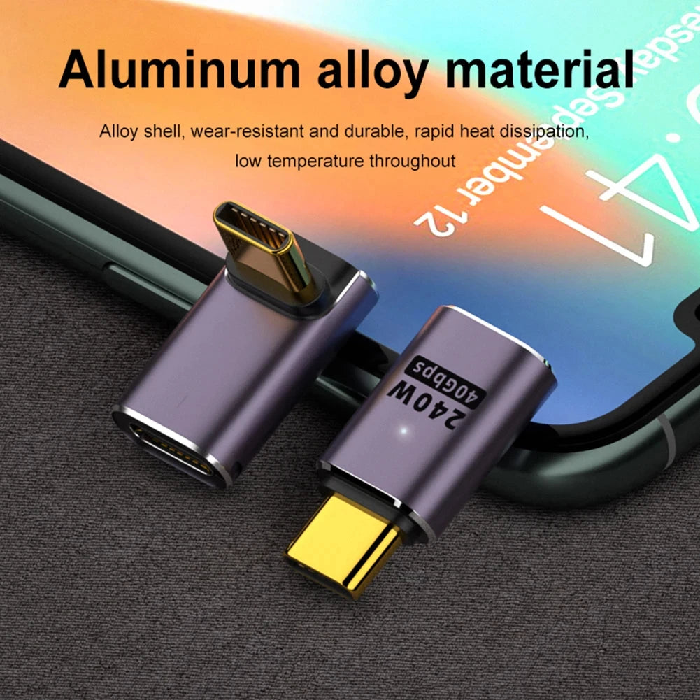 USB4.0 Type-C OTG Adapter 240W 40Gbps 8K 90/180° Elbow USB-C OTG Adapter Oasis Select