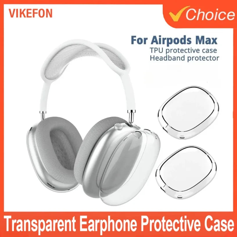For Apple AirPods Max Headphone Accessories Transparent Case Soft TPU Anti-Scratch Cover Sleeve Protective Cases Oasis Select