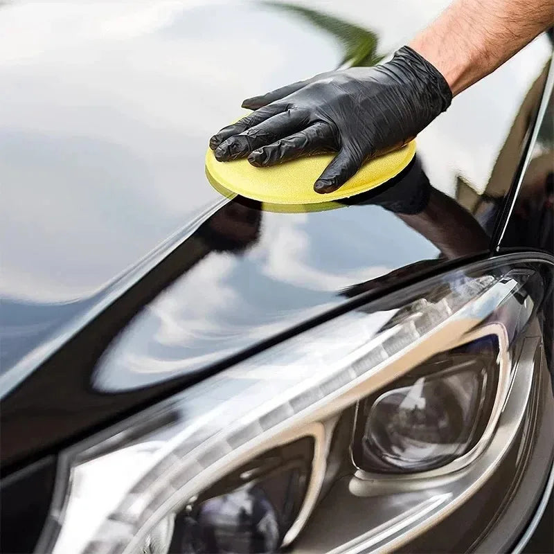 5/10Pcs Round Car Foam Sponge Wax Applicator Cleaning Detailing Pads Car Waxing Polishing Pad 10cm Car Wash Care Cleaning Kit Oasis Select