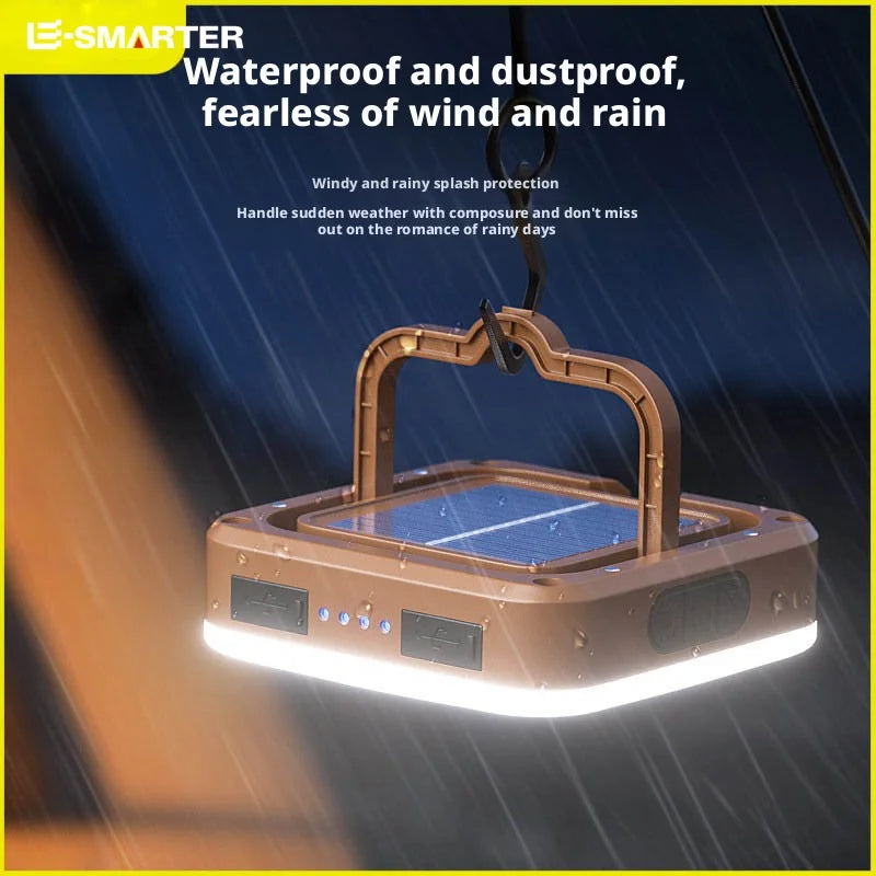 Outdoor COB Camping Solar Lamp Portable Rechargeable Hanging Light Waterproof Hiking Fishing Home Emergency Lanterns with Hook Oasis Select