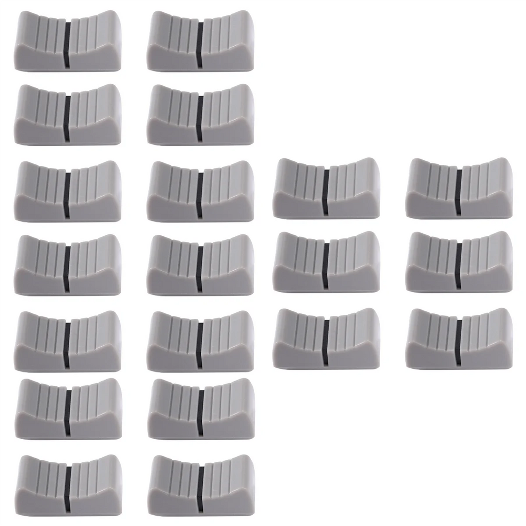 20Pcs 24mmx11mmx10mm Console Mixer Slider Fader Knobs Replacement for Potentiometer Gray Knob Black Mark Oasis Select