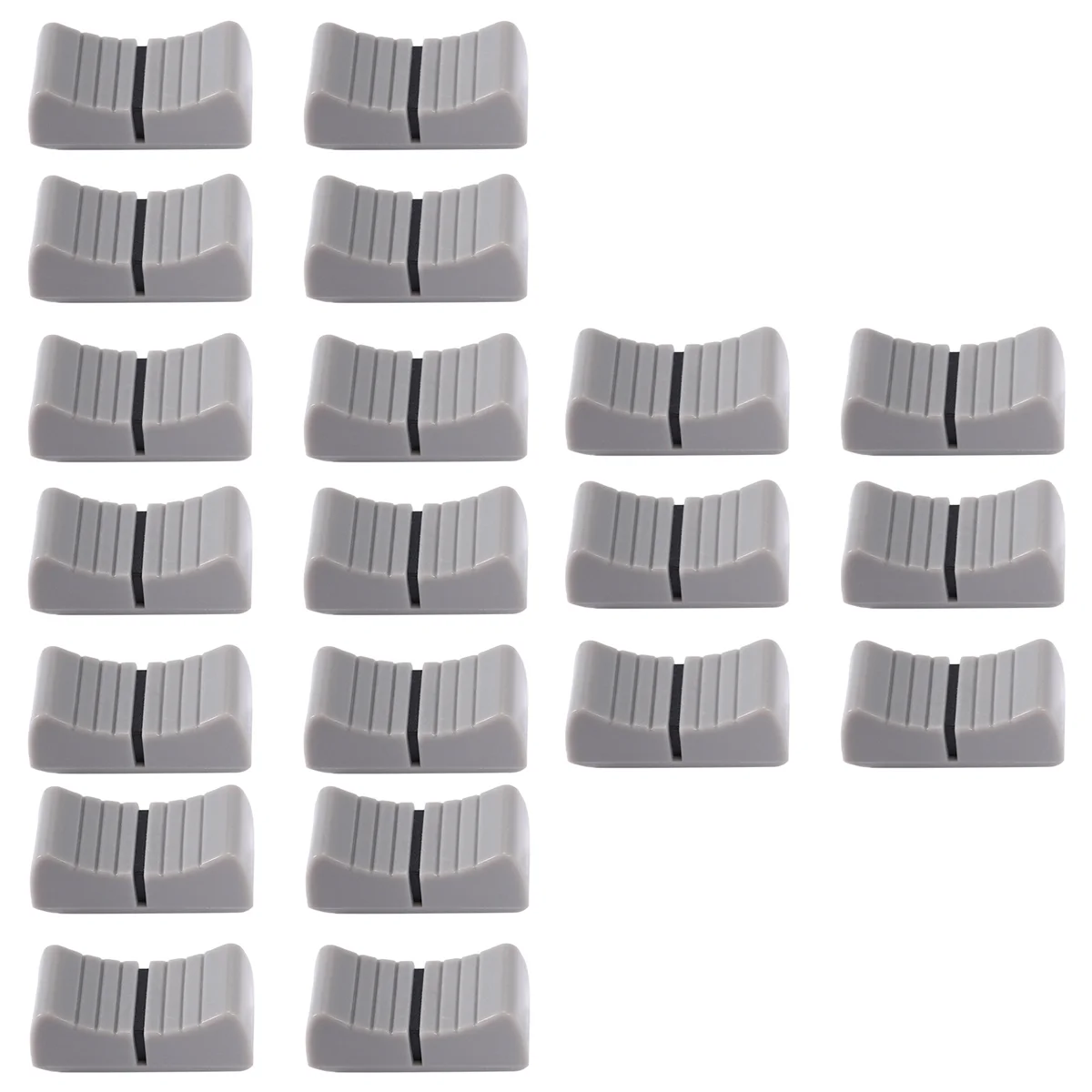 20Pcs 24mmx11mmx10mm Console Mixer Slider Fader Knobs Replacement for Potentiometer Gray Knob Black Mark Oasis Select