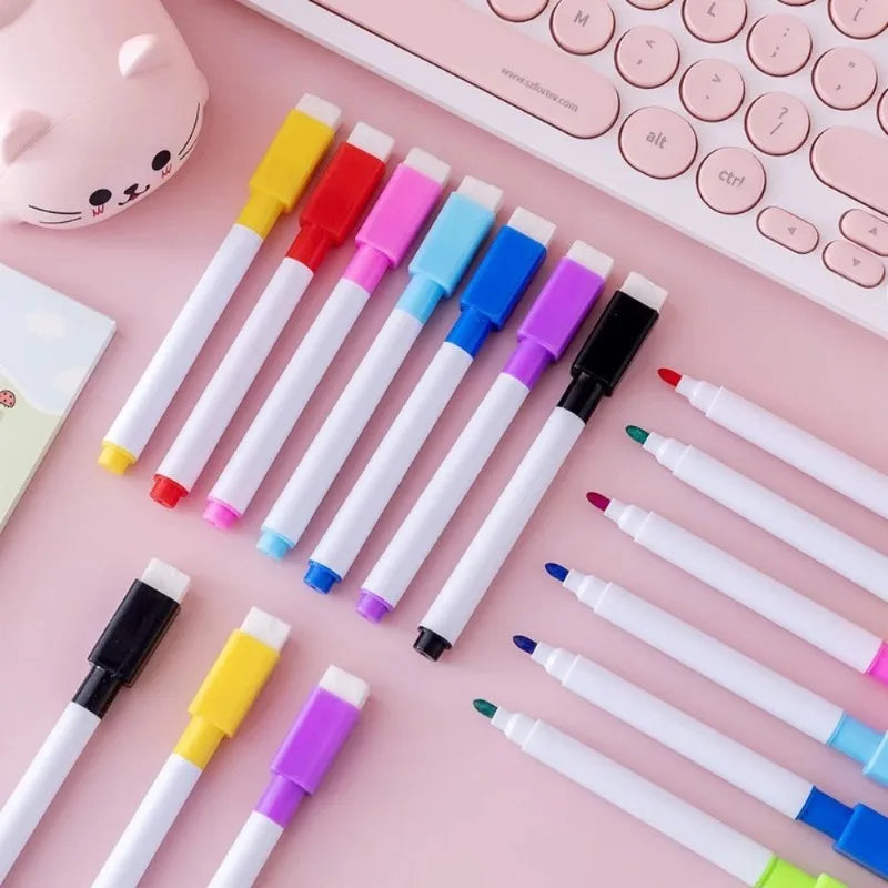 With Magnet Dry Erase Marker Pens with Built in Eraser Tip for Whiteboard Marking Office Classroom and Home Note Taking Tasks Oasis Select