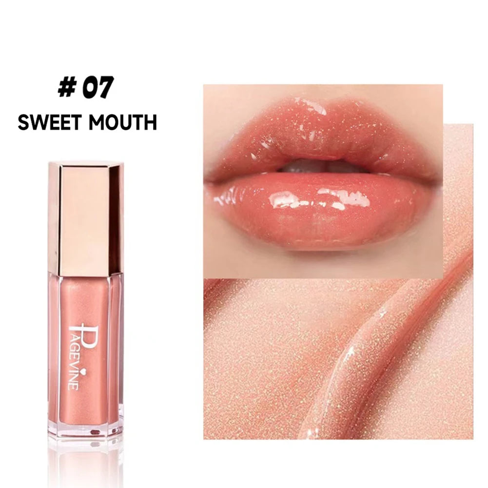 Shimmer Glitter Moisturizing Lip Gloss Multiple Pearly Shades Plump Full Pout Lip Liquid Lightweight Comfort Lip Makeup Oasis Select 07