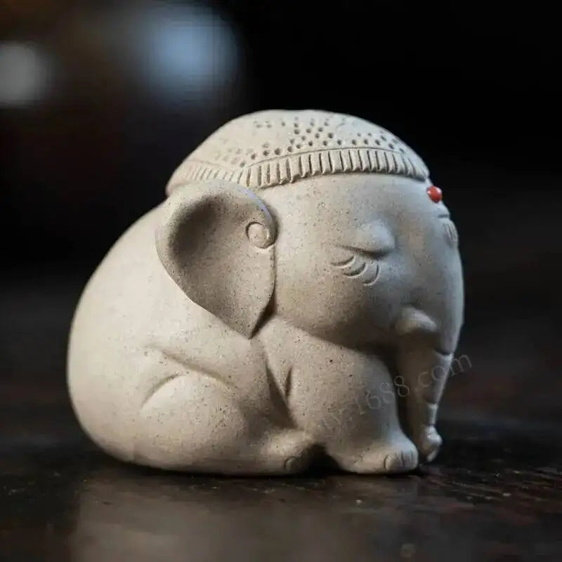 Zisha Tea Pet Tai Ping Object Elephant Small Ornament Handmade Tea Set Tea Player Home Decoration Accessories Oasis Select