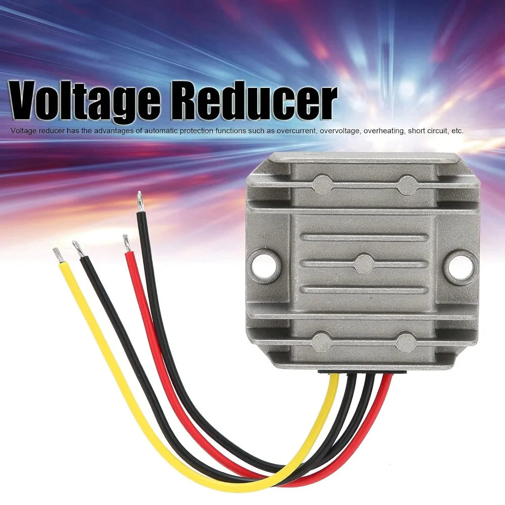 DC Voltage Reducer 36V/48V Step Down to 12V 10A 120W Converter High-Efficiency Synchronous Buck Regulator with IP67 Waterproof Oasis Select