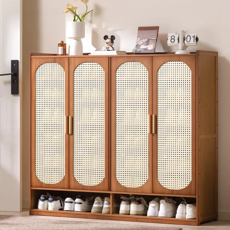 Cream wind arc door shoe cabinet living room household entrance entrance multi-layer shoe rack dormitory storage cabinet storage Oasis Select