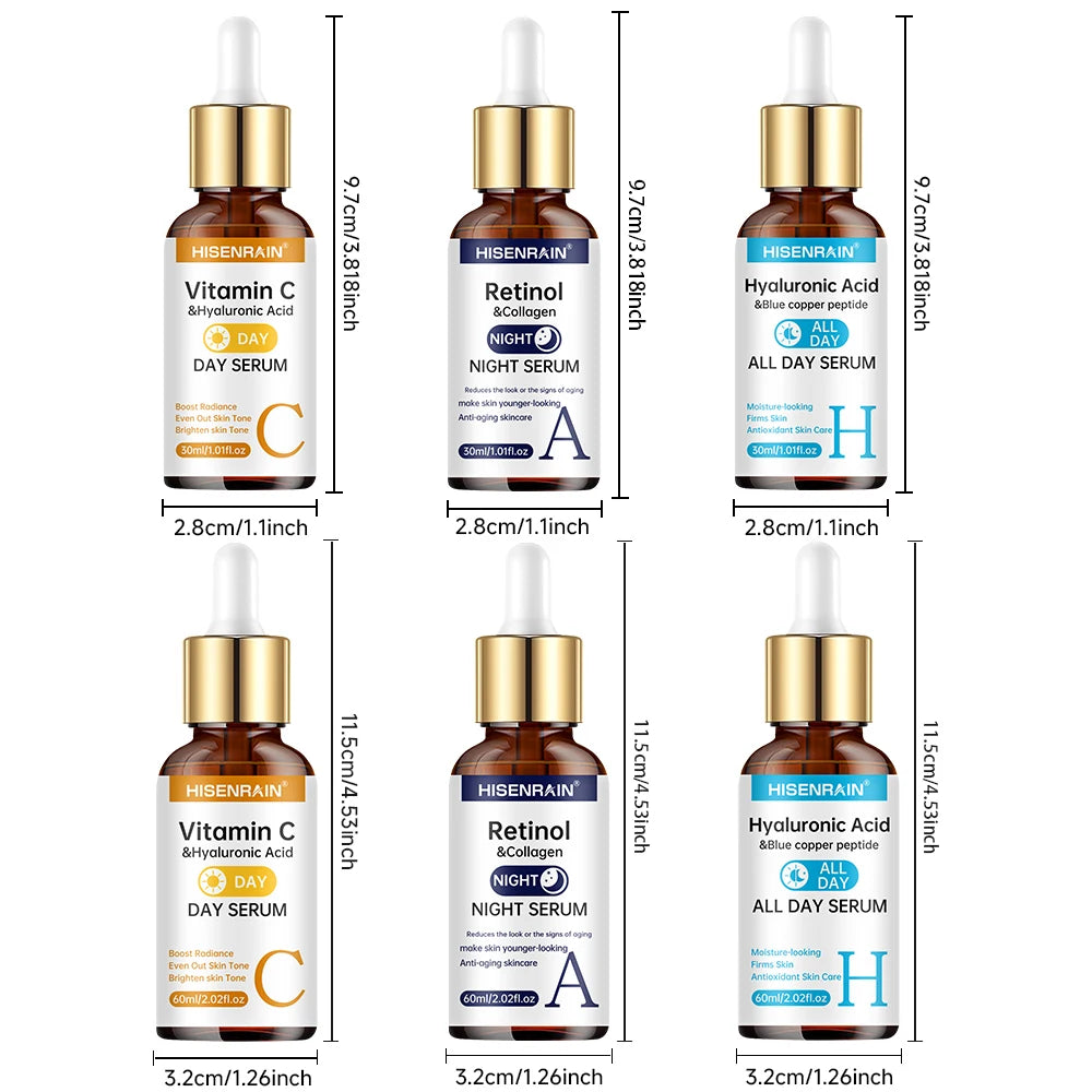 HISENRAIN Vitamin C Retinol Hyaluronic Acid Serum Duo | All Skin Face Serum Duo Oasis Select