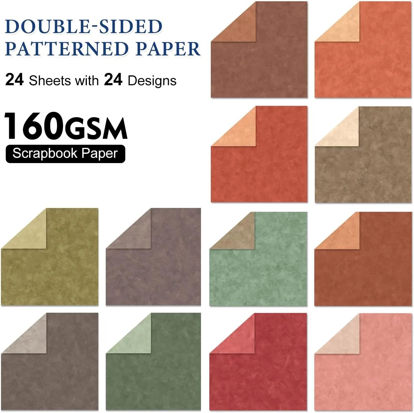 6x6 Scrapbook Paper 24 Sheets Double-Sided Craft Paper Warm Boho Journaling Supplies for Junk Journal DIY Cards Oasis Select