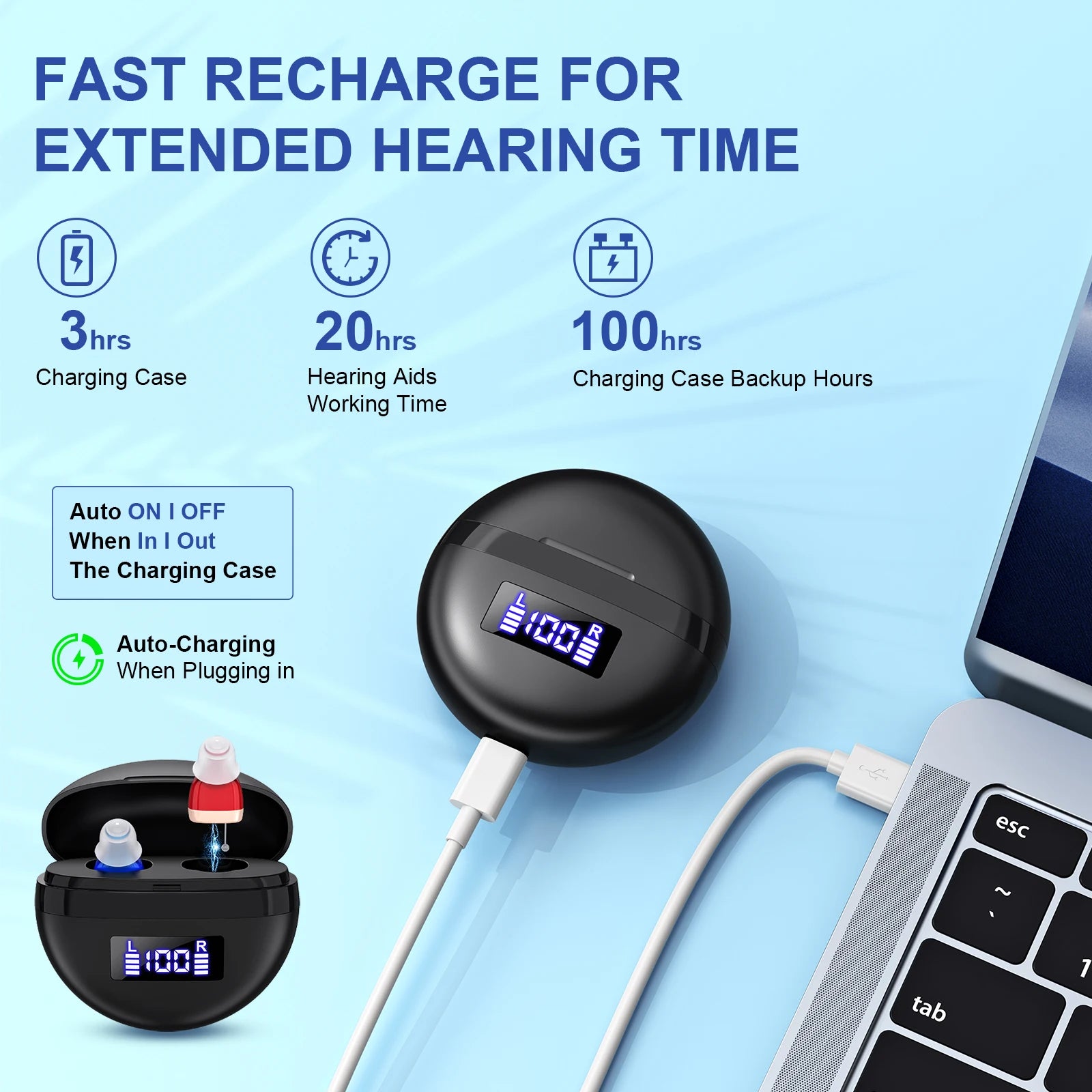 Personal headphones, with sound amplification, complete accessories, small and portable, comfortable for two-ear wearing Earbuds Oasis Select