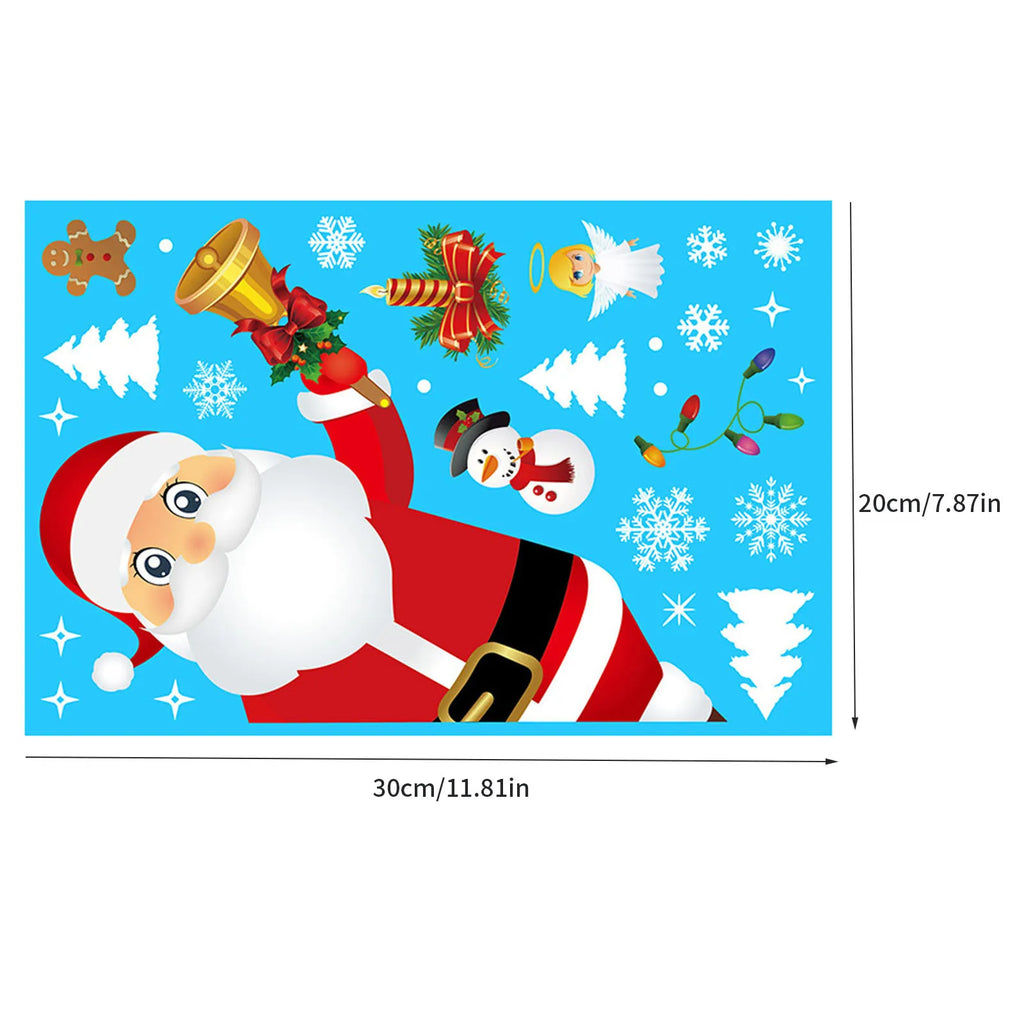 Christmas Electrostatic Window Stickers – Santa & Reindeer Holiday Window Clings Oasis Select