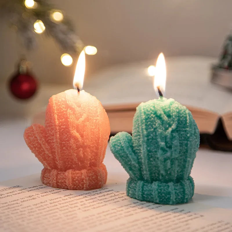Christmas Wool Gloves Aromatherapy Candles Holiday Gifts Ins Photography Props Diy Creative Ornaments Aromatherapy Candles Decor Oasis Select