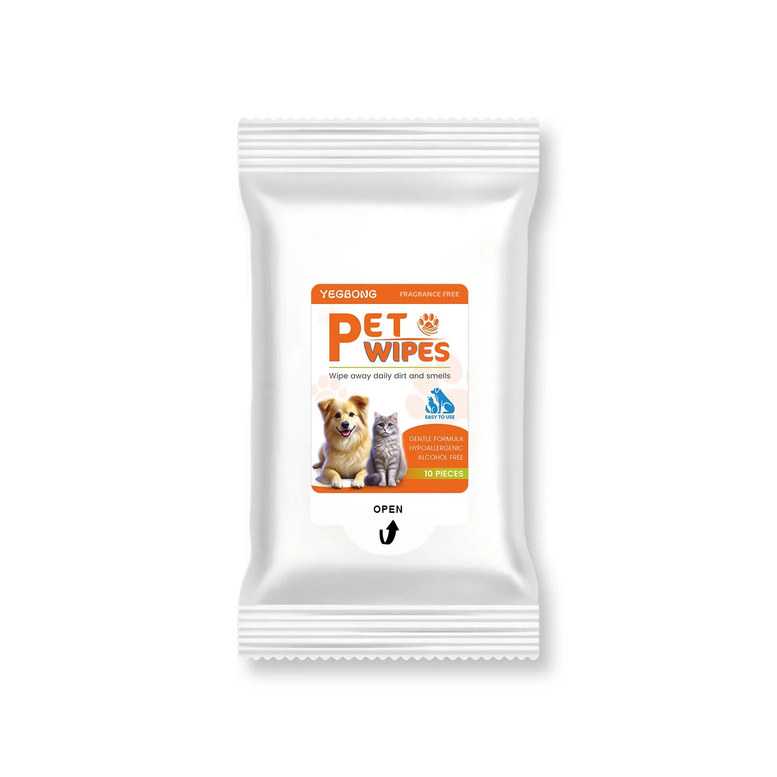 Pet Wipes Remove Dirt Stain from Pets Eliminating Odors Cleaning Hair Keep Fresh Moisturizing Soothing Portable Pet Wipes 10PCS Oasis Select