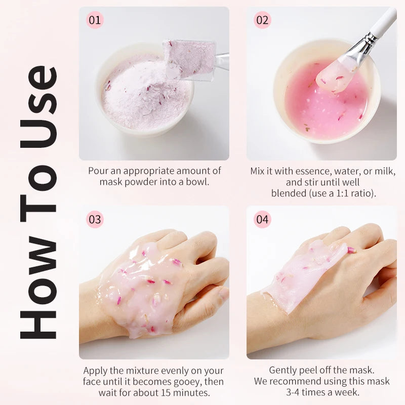 Rose Collagen Hyaluronic Acid Jelly Peel-Off Face Mask Powder Peel-Off Face Mask Oasis Select