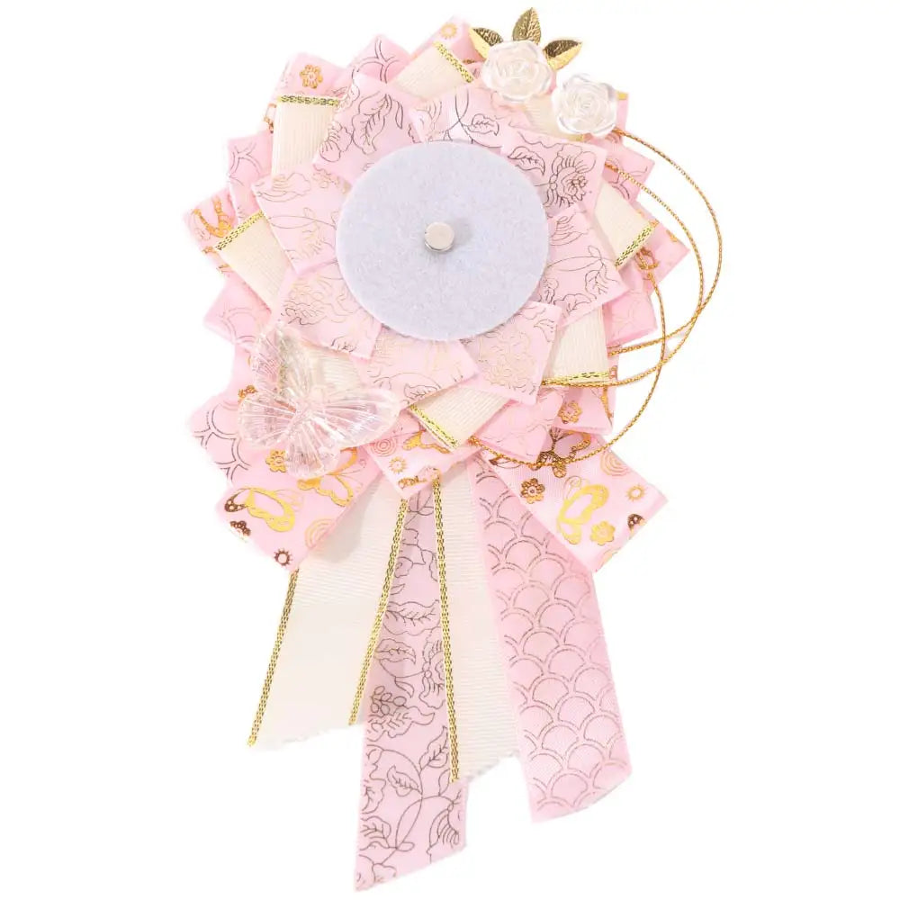 Ribbon Cosplay Ita Bags Rosette Protection Flower Pin Holder 58mm Badge Accessories Fill Backpack Badge Base Tray Itabag Decor Oasis Select Pink